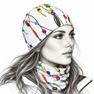 Bonnet technique randonnée et/ou sous-casque PLUMES ET PERLES
