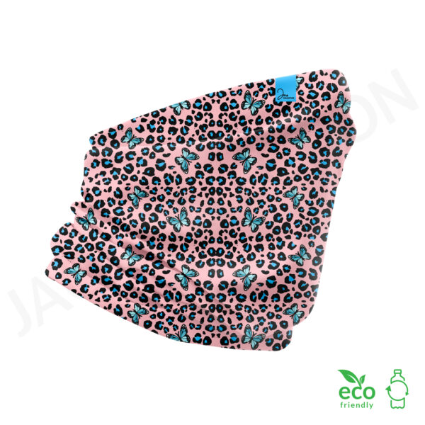 Tour de cou léger 100% Eco Responsable LÉOPARD ET PAPILLONS multifonctionnel ultra doux – Image 2
