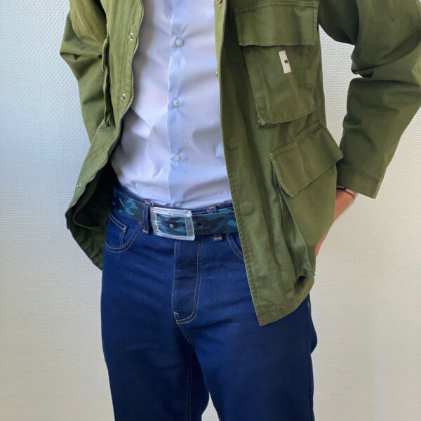 Ceinture ajustable Camouflage bleu – Image 2