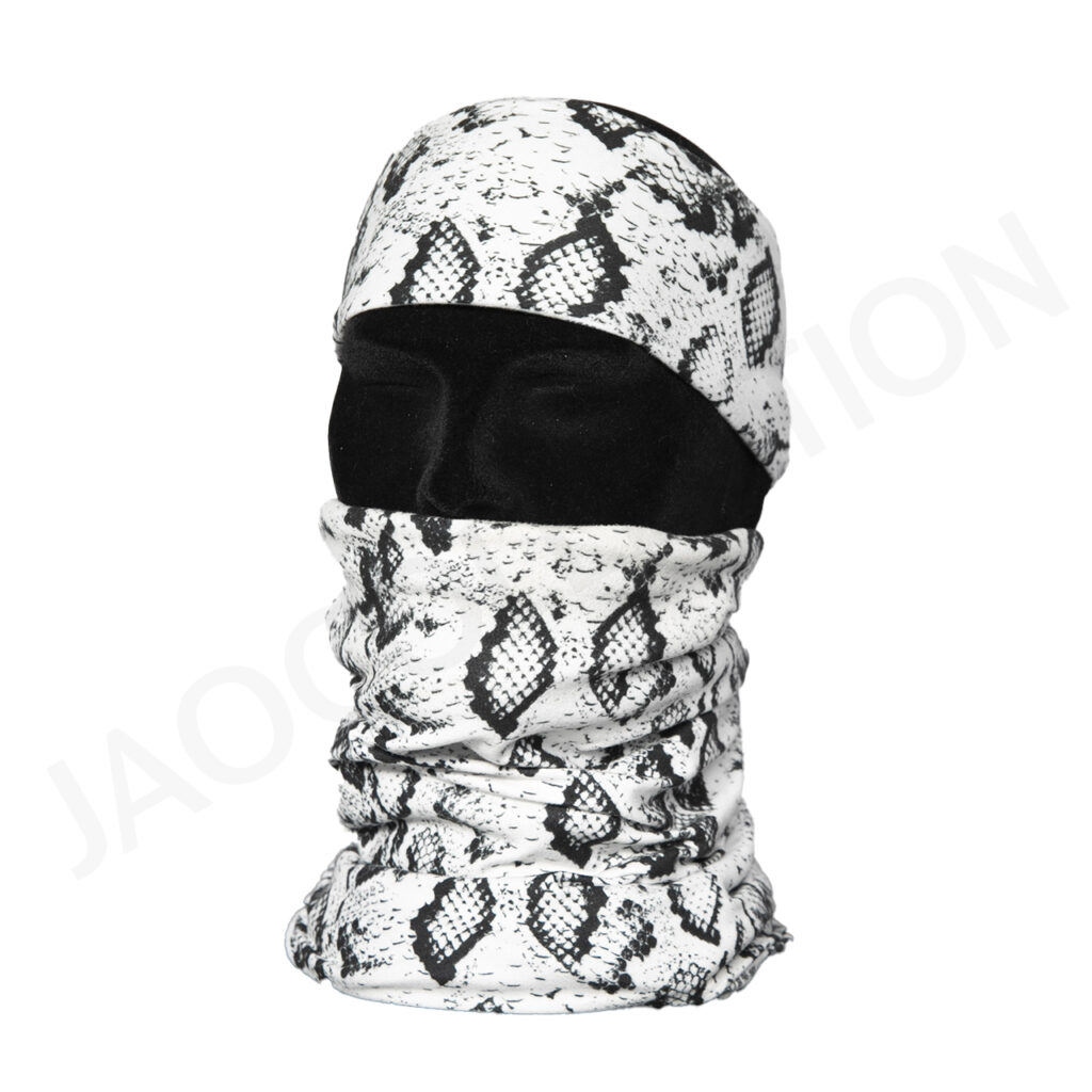 Cache-cou Motif Dragon Montagne Blanc - Polyester, Multifonction (masque, Bandana, écharpe), Pour Homme Et Femme