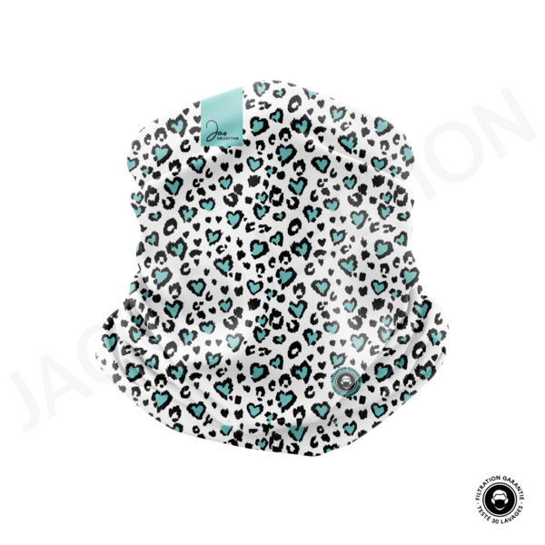 Tour de cou 100% polaire recyclée LEOPARD COEURS ultra doux