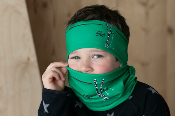 Bandeau technique/thermique enfant vert SKI – Image 3