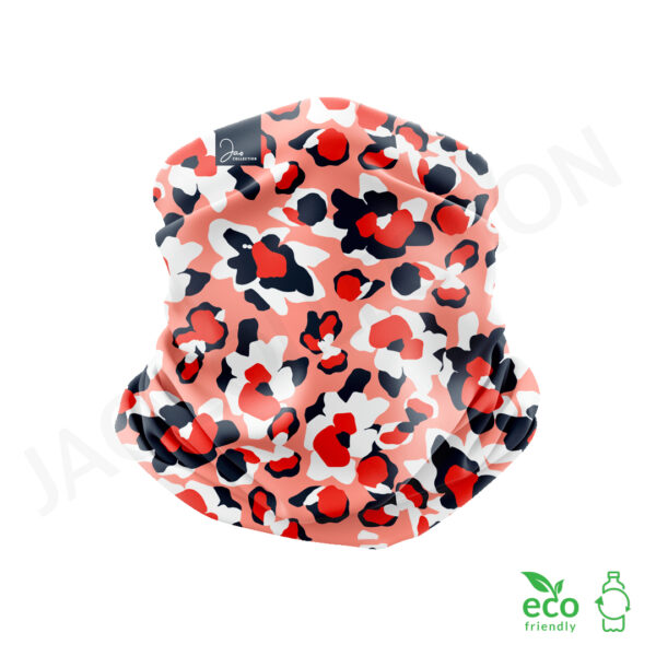 Tour de cou 100% polaire recyclée FLEURS LEOPARD