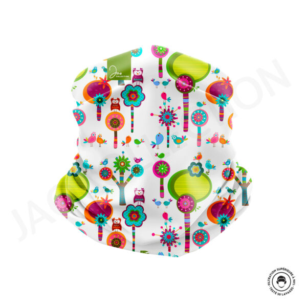 Tour de cou 100% polaire recyclée FORET ENCHANTEE ultra doux