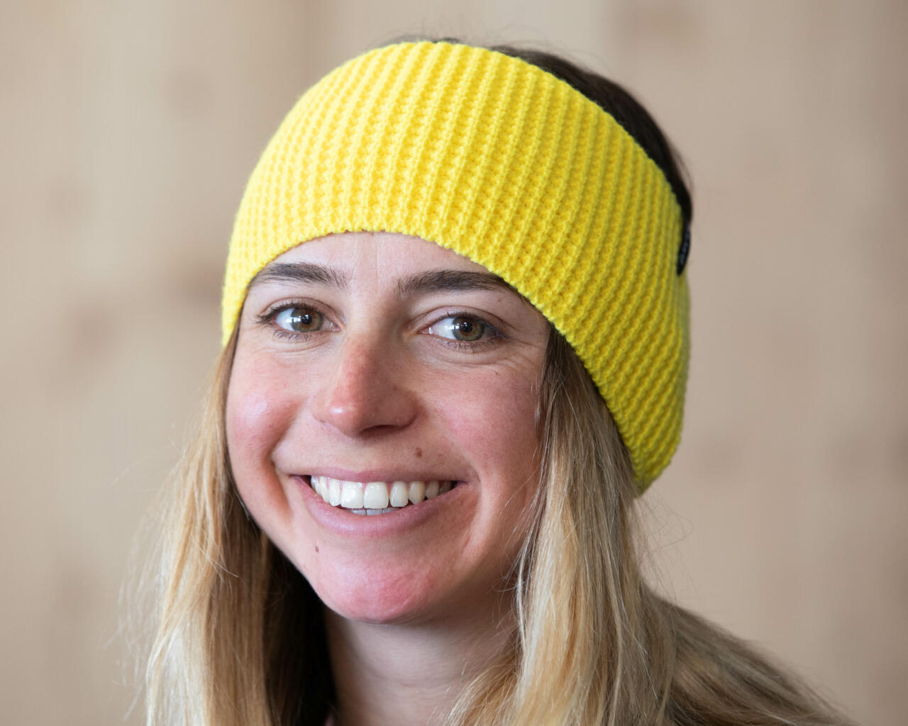 Bandeau large tricoté mixte doublé micropolaire JAUNE – Image 4