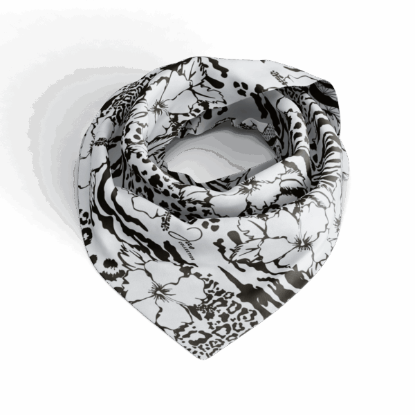 GRAND FOULARD ULTRA DOUX BLACK AND WHITE