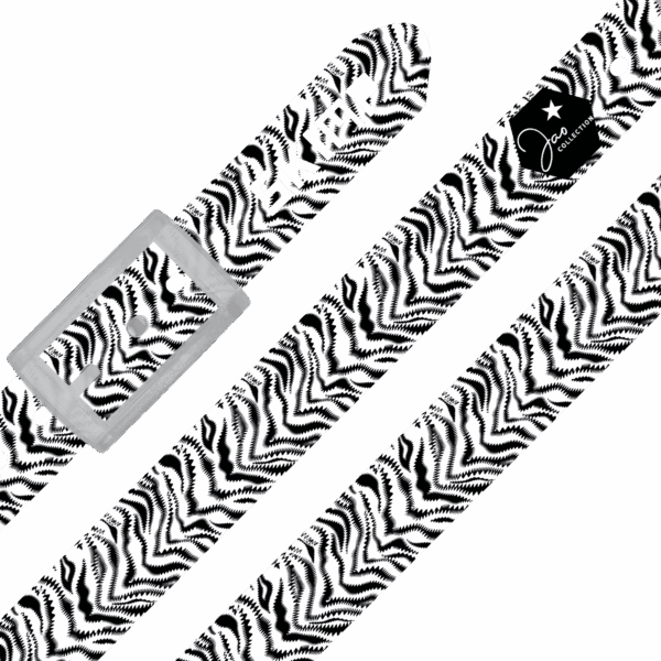 CEINTURE AJUSTABLE ZEBRA DESIGN NOIR BLANC