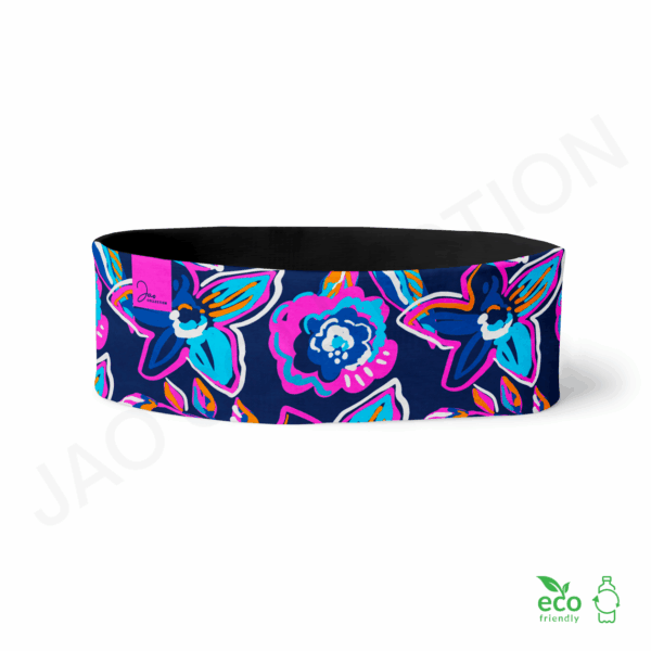 Bandeau 100% polaire recyclée FLEURS ABSTRAITES ultra doux