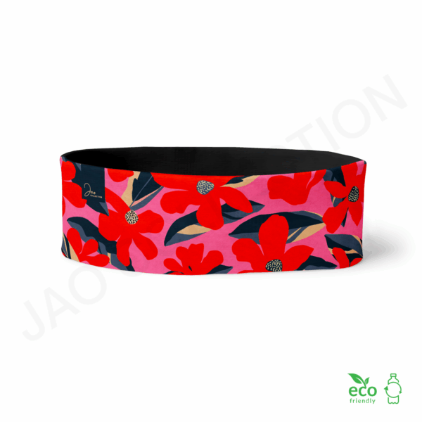 Bandeau 100% polaire recyclée FLEURS GRAPHIQUES ultra doux