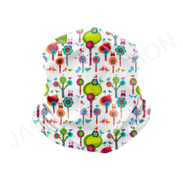 Tour de cou léger enfant FORET ENCHANTEE 100% Eco Responsable multifonctionnel ultra doux