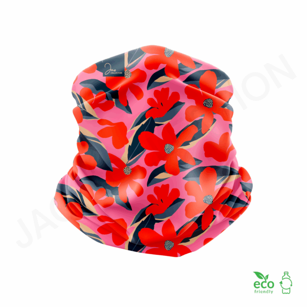Bandeau 100% polaire recyclée FLEURS GRAPHIQUES ultra doux – Image 2
