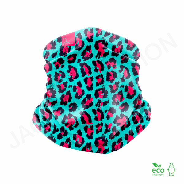 Bandeau 100% polaire recyclée PINKY LEOPARD ultra doux – Image 2