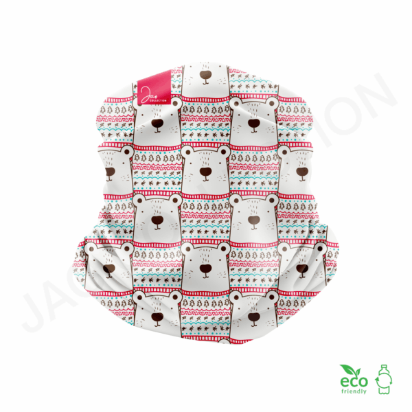 Tour de cou 100% polaire recyclée OURS BLANC ultra doux