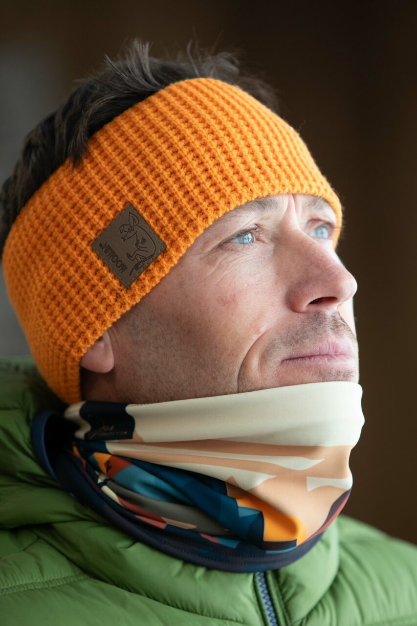 Bandeau large tricoté mixte doublé micropolaire JAUNE – Image 5