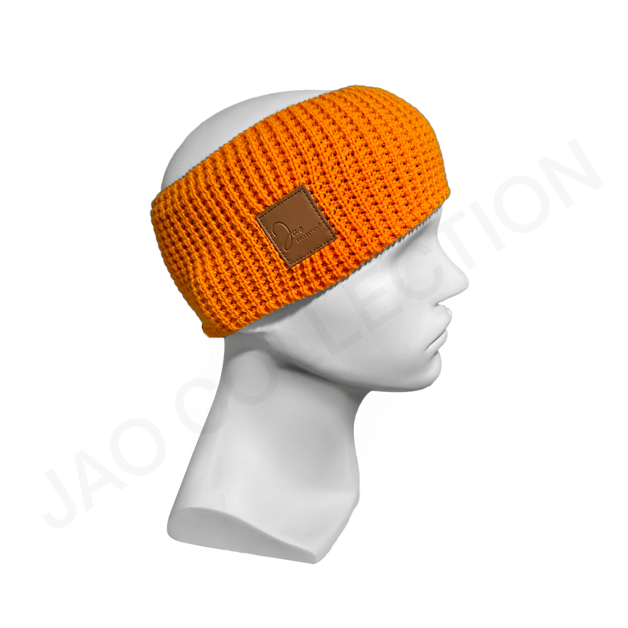 Bandeau large tricoté mixte doublé micropolaire ORANGE