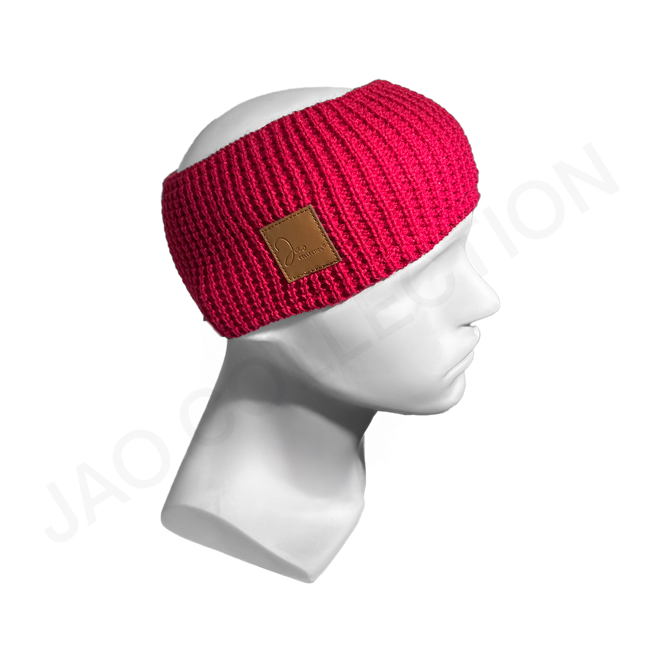 Bandeau large tricoté mixte doublé micropolaire FUSCHIA