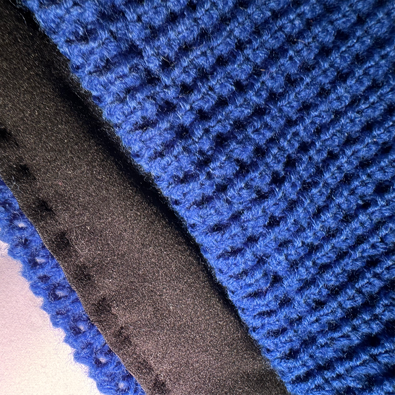 Bandeau large tricoté mixte doublé micropolaire BLEU ROI – Image 6