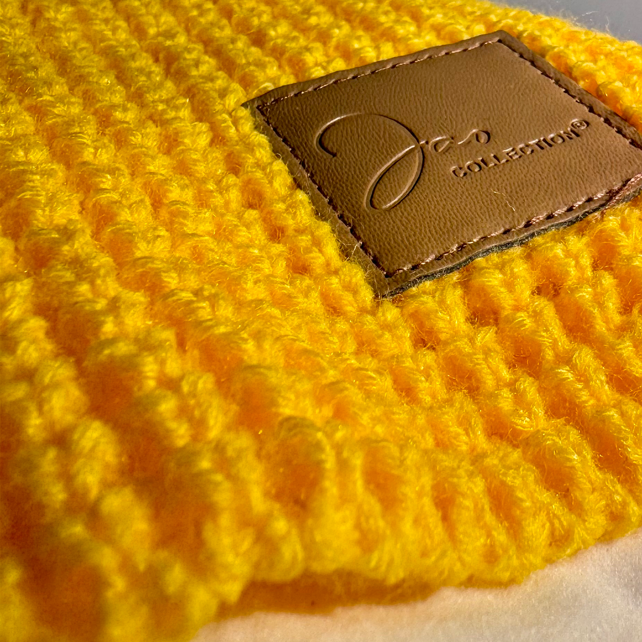 Bandeau large tricoté mixte doublé micropolaire JAUNE – Image 6