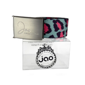 Ceinture ajustable en tissu LEOPARD TURQUOISE