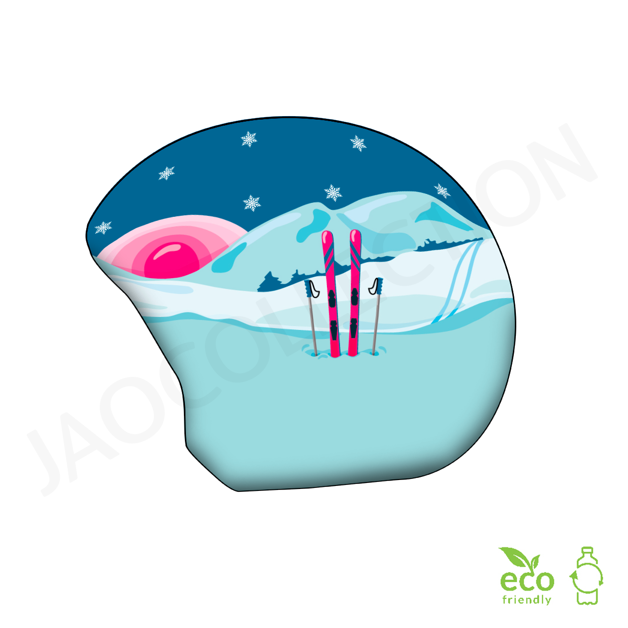 Couvre-casques de ski JAO Collection motif LET'S SKIING – Image 2