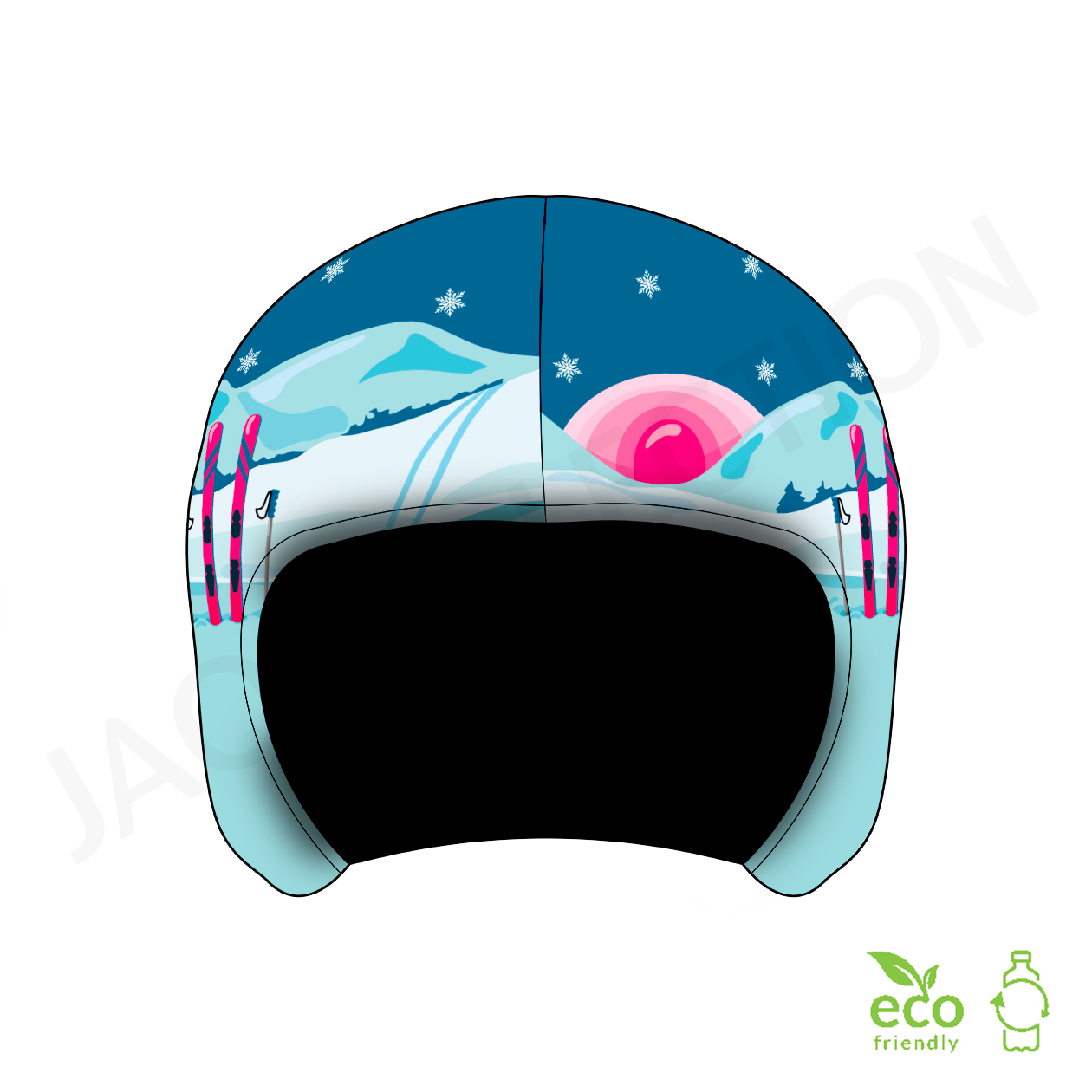 Couvre-casques de ski JAO Collection motif LET'S SKIING