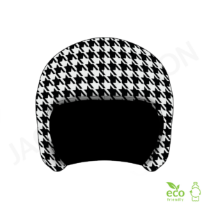Couvre-casques de ski JAO Collection motif PIED DE POULE COEUR ROUGE