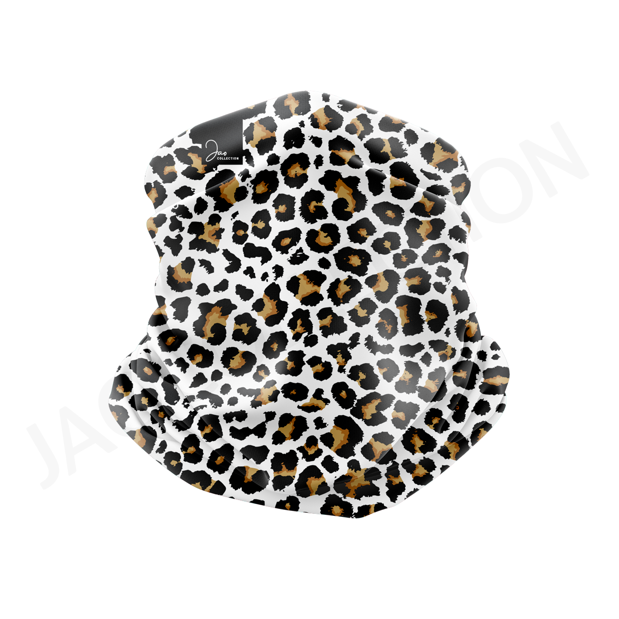 Tour de cou eco technique doublé micro polaire LEOPARD MARRON/BLANC