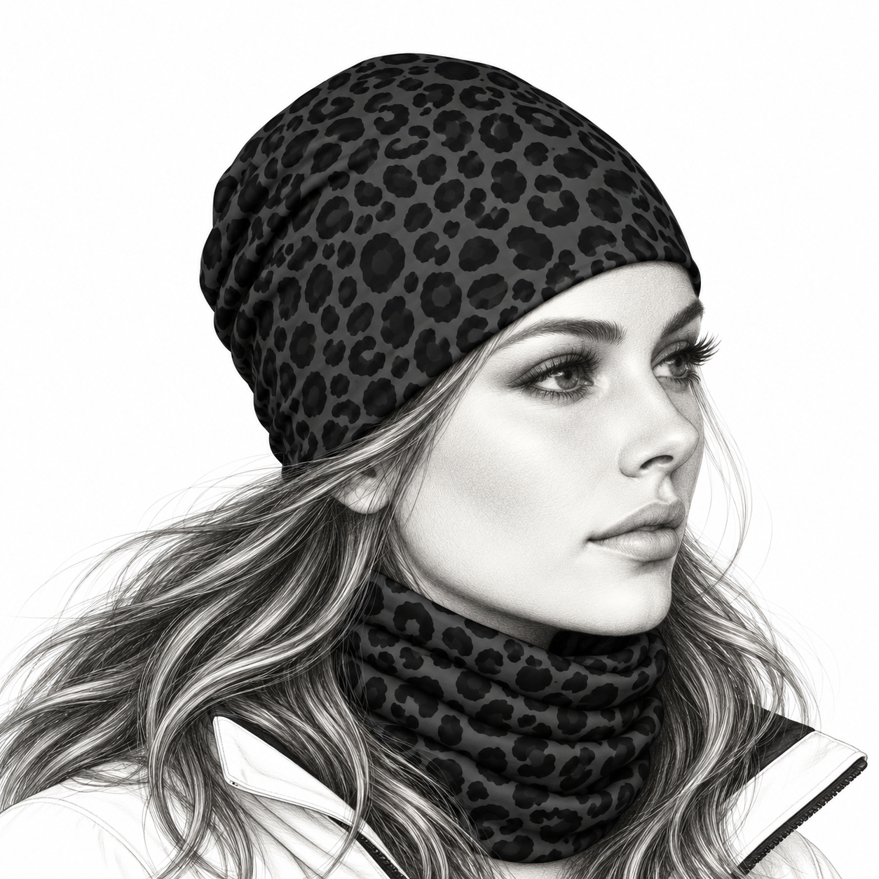 Bonnet technique/thermique randonnée, trail, running et/ou sous-casque BLACK LEOPARD